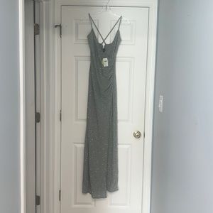 NWT Sage Green Sparkly Evening Gown